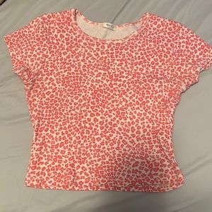 Pink cheeta print brandy Melville baby tee